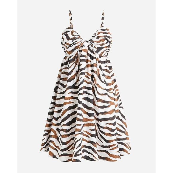 J.Crew Keyhole Mini Dress in Zebra Stripe‎ Size 10 - Picture 1 of 12